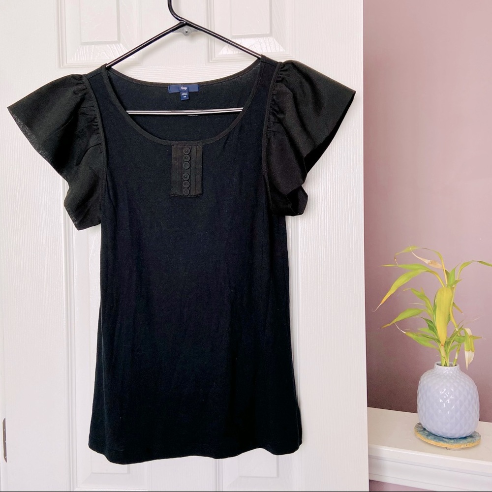 Gap pleated flutter sleeve dressy tank XS